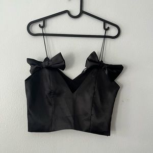 ZARA satin bow cami top